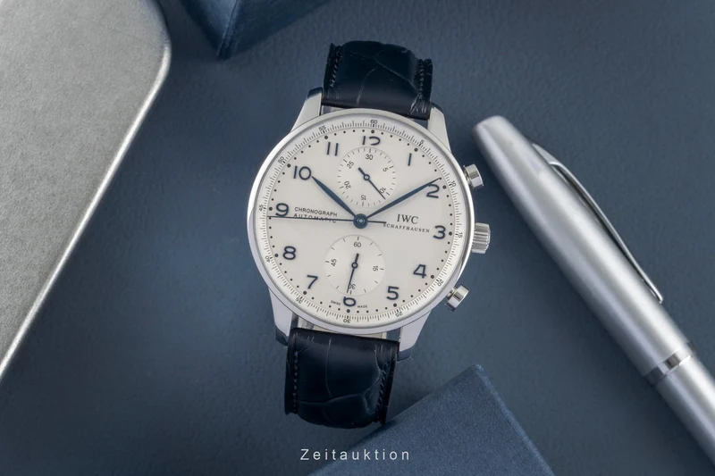 IWC Portugieser chronograph steel automatic men's watch IW371446 LP: 9100EUR [2507174]