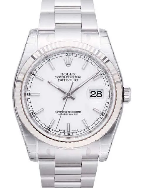 Rolex Datejust 36 116234 Weiß Index
