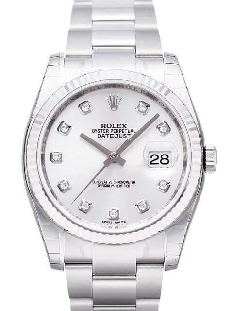 Rolex Datejust 36 116234 Silber Diamant