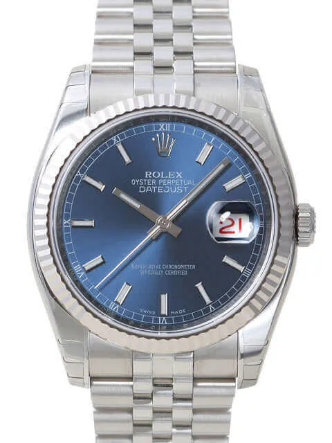 Rolex Datejust 36 116234 Blau Index Jubile-Band