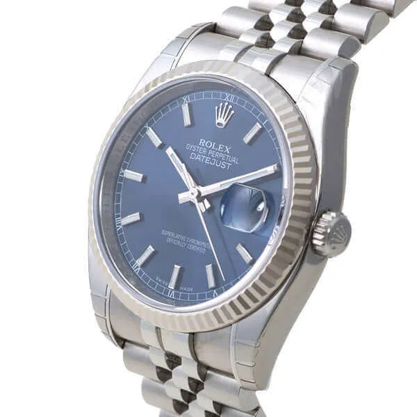 Rolex Datejust 36 116234 Blau Index Jubile-Band