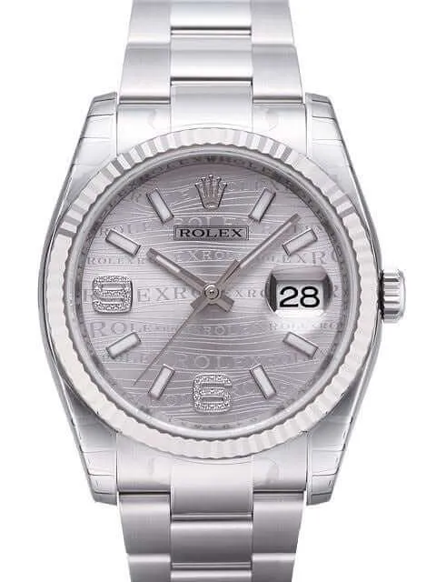 Rolex Datejust 36 116234 Rhodium Wave Diamant