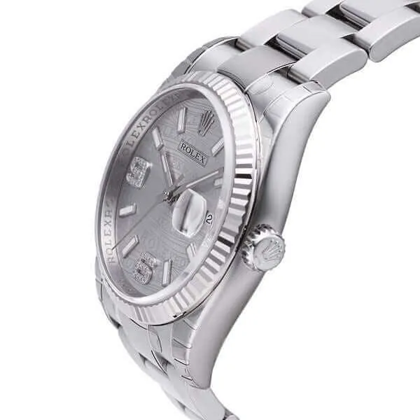 Rolex Datejust 36 116234 Rhodium Wave Diamant