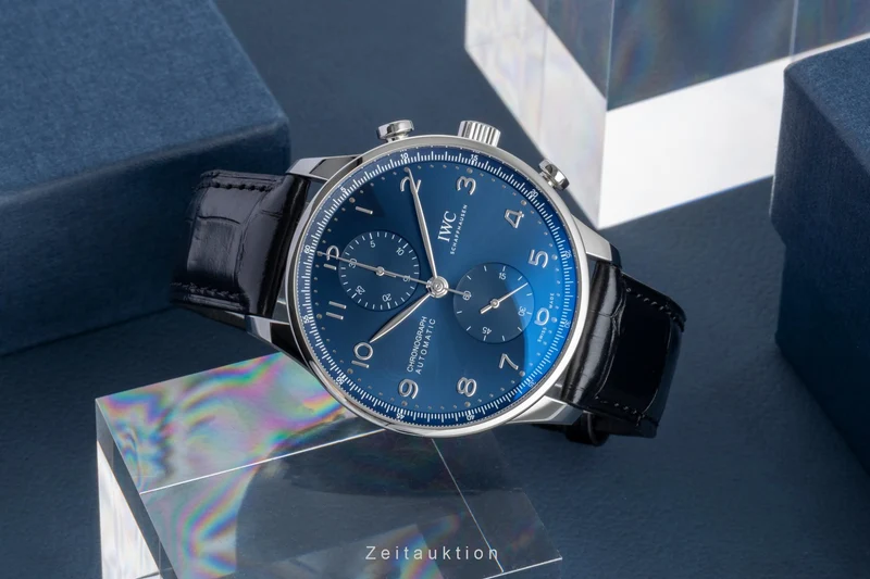 IWC Portugieser chronograph steel automatic men's watch IW371606 LP: 9100EUR [2600329]