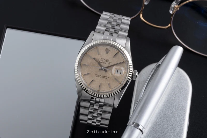 Rolex Datejust steel / white gold automatic men's watch 16014 Vintage [2600380]