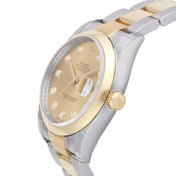 Rolex Datejust 36 116203 Stahl Gold Champagner Diamant