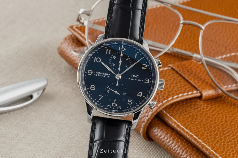 IWC Portugieser chronograph steel automatic men's watch IW371447 LP: 9100EUR [2600367]