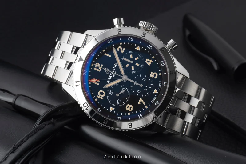 Breitling Super Avi chronograph steel automatic men's watch AB04453A1B1A1 LP: 11500EUR [2600453]