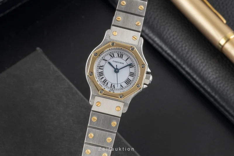 Cartier Santos steel / gold automatic women's watch 0907 [2506010]