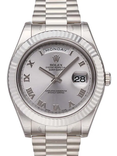 Rolex Day-Date II 218239 Weißgold Rhodium Römisch