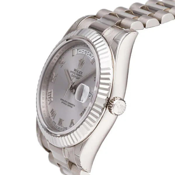 Rolex Day-Date II 218239 Weißgold Rhodium Römisch