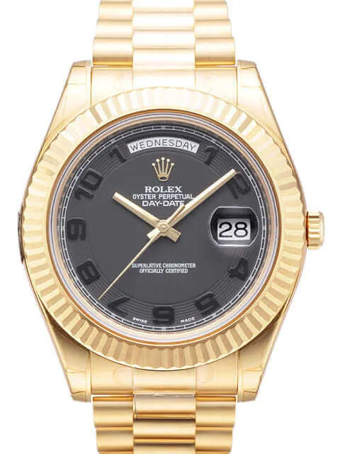 Rolex Day-Date II 218238 Gelbgold Grau Arabisch