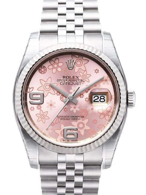 Rolex Datejust 36 116234 Pink Floral Jubile-Band