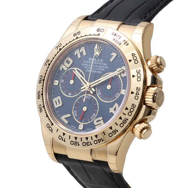 Rolex Cosmograph Daytona 116518 Gelbgold Leder Blau