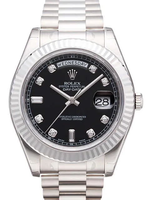 Rolex Day-Date II 218239 Weißgold Schwarz Diamant