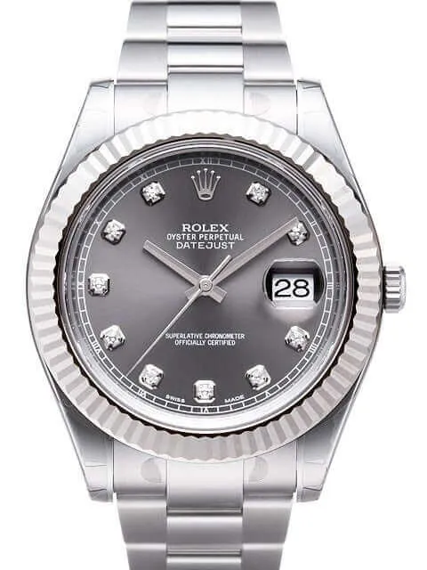 Rolex Datejust II 116334 Rhodium Diamant