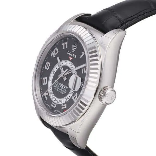 Rolex Sky-Dweller 326139 Weißgold Leder Schwarz