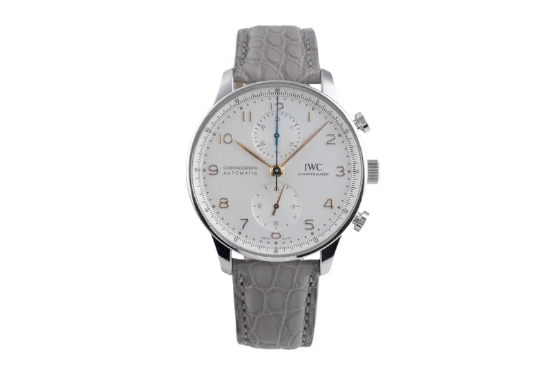 IWC Portugieser chronograph steel automatic men's watch IW371604 LP: 9100EUR [2507377]