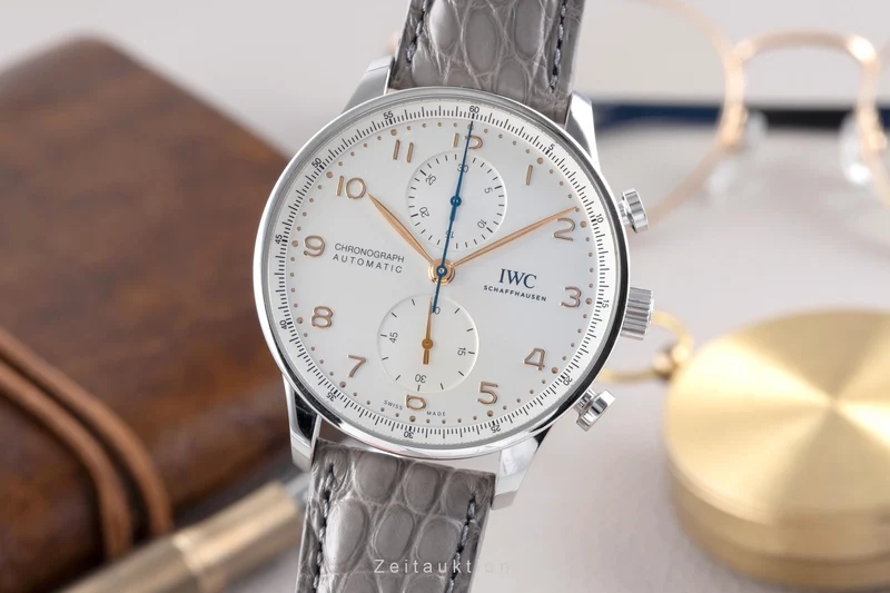 IWC Portugieser chronograph steel automatic men's watch IW371604 LP: 9100EUR [2507377]