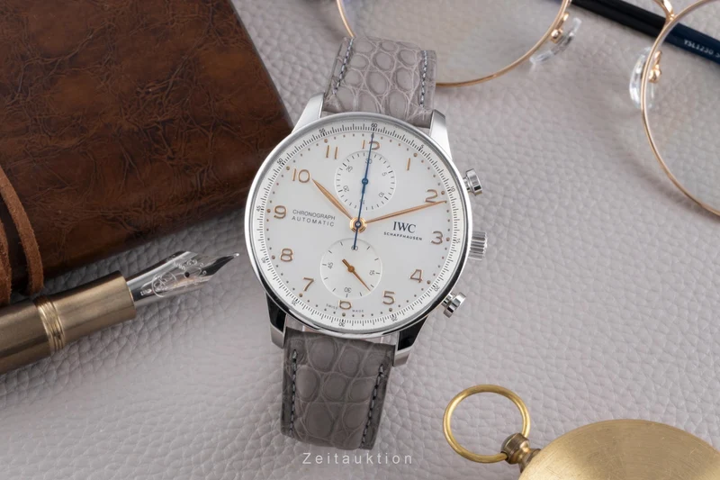 IWC Portugieser chronograph steel automatic men's watch IW371604 LP: 9100EUR [2507377]