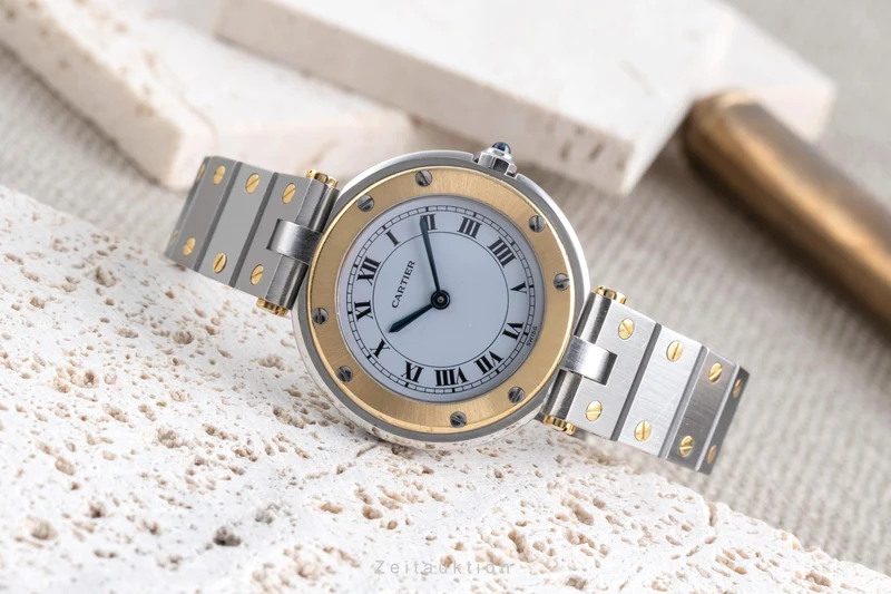 Cartier Santos Ronde steel / gold quartz women's watch 8191 [2505526]