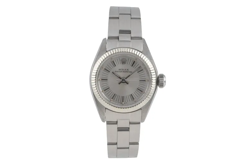 Rolex Oyster Perpetual steel / white gold automatic women's watch 6719 Vintage [2506700]