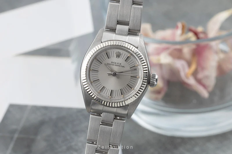Rolex Oyster Perpetual steel / white gold automatic women's watch 6719 Vintage [2506700]
