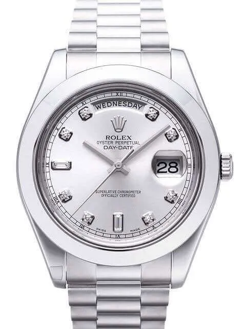 Rolex Day-Date II Platin 218206 Silber Diamant