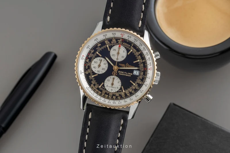 Breitling Old Navitimer chronograph steel / gold automatic men's watch D13022 [2507019]