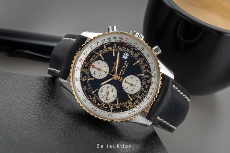 Breitling Old Navitimer chronograph steel / gold automatic men's watch D13022 [2507019]