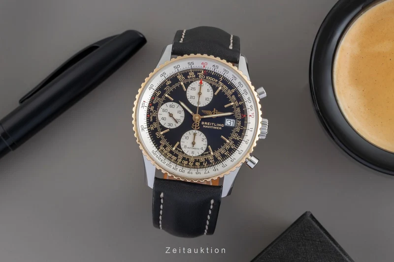 Breitling Old Navitimer chronograph steel / gold automatic men's watch D13022 [2507019]