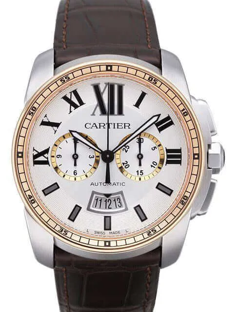 Cartier Calibre de Cartier Chronograph W7100043 Edelstahl Rotgold