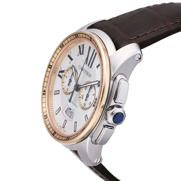 Cartier Calibre de Cartier Chronograph W7100043 Edelstahl Rotgold