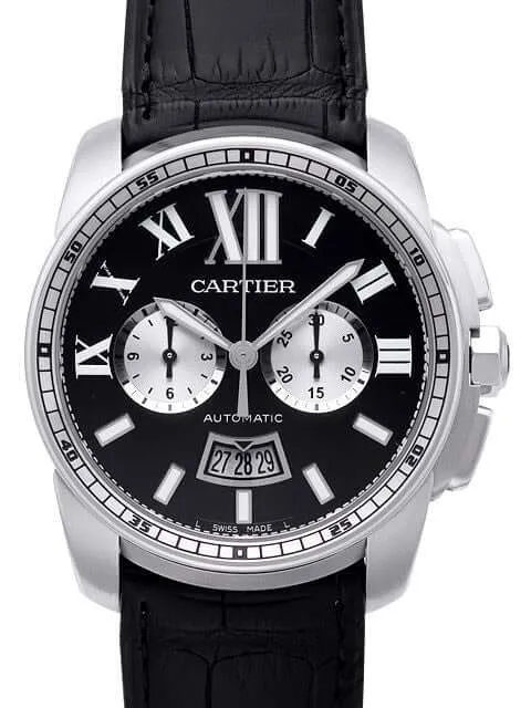 Cartier Calibre de Cartier W7100060 Chronograph Stahl Leder