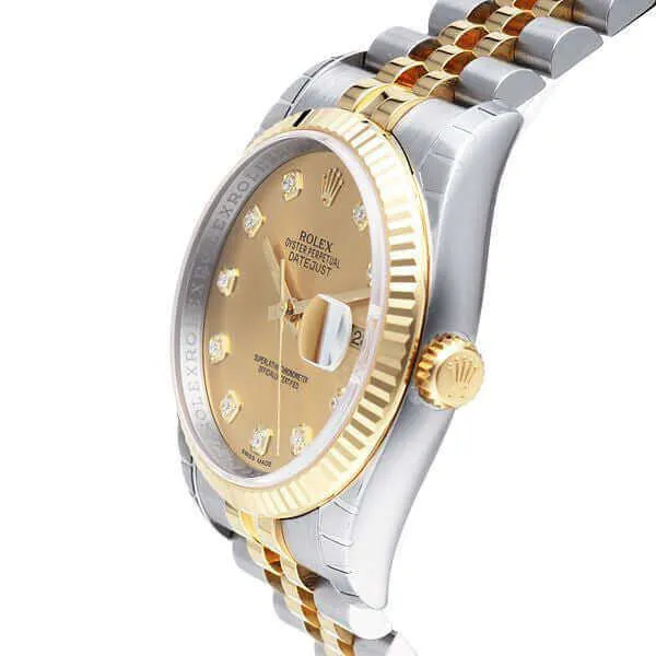 Rolex Datejust 36 116233 Champagner Diamant Jubile-Band