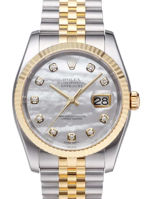 Rolex Datejust 36 116233 Perlmutt Diamant Jubile-Band