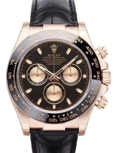 Rolex Cosmograph Daytona 116515 LN Rosegold Leder Schwarz