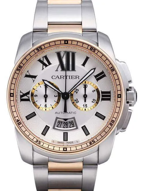 Cartier Calibre de Cartier Chronograph W7100042 Edelstahl Rotgold