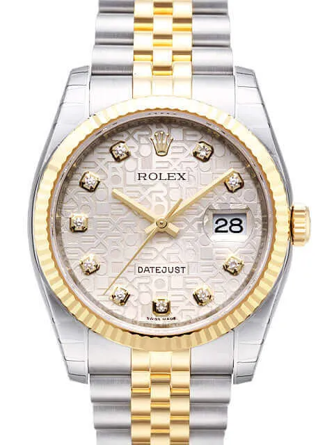 Rolex Datejust 36 116233 Silber Jubile Diamant Jubile-Band