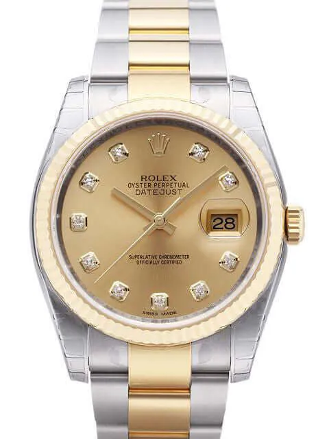 Rolex Datejust 36 116233 Champagnerfarben Diamant