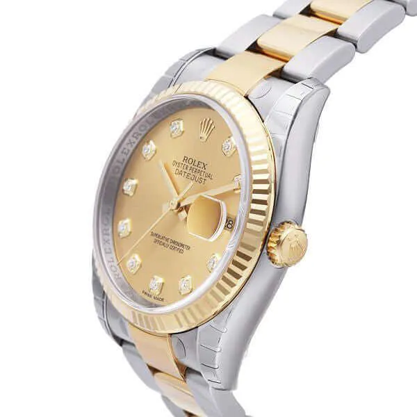 Rolex Datejust 36 116233 Champagnerfarben Diamant