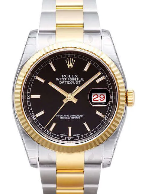 Rolex Datejust 36 116233 Schwarz Index