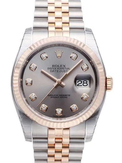 Rolex Datejust 36 116231 Stahlfarben Diamant Jubile-Band