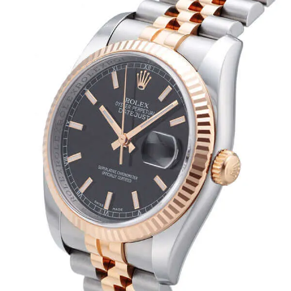 Rolex Datejust 36 116231 Schwarz Index Jubile-Band