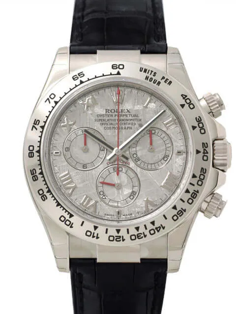 Rolex Cosmograph Daytona 116519 Weißgold Leder Meteorit