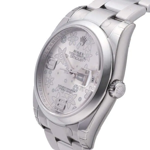Rolex Oyster Datejust 36 116200 Silber Floral