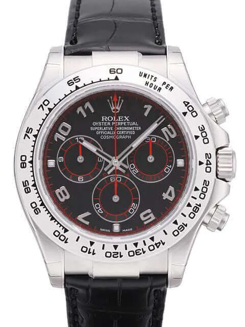 Rolex Cosmograph Daytona 116519 Weißgold Leder Schwarz