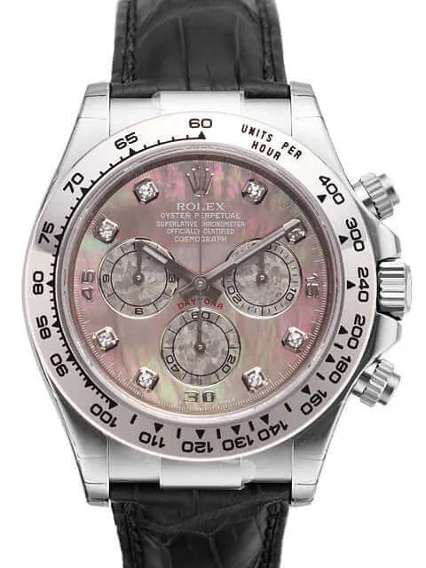Rolex Cosmograph Daytona 18 kt Weißgold - Leder