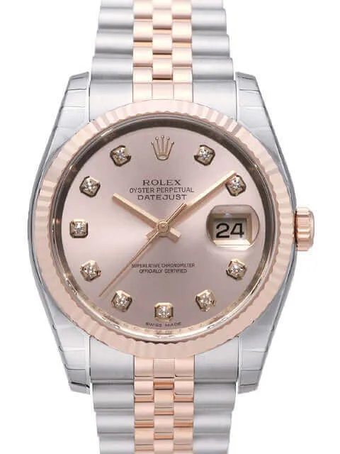 Rolex Datejust 36 116231 Pink Diamant Jubile-Band