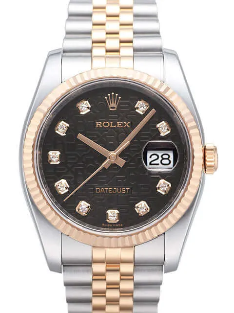 Rolex Datejust 36 116231 Schwarz Diamant Jubile-Band